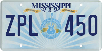 MS license plate ZPL450