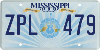 MS license plate ZPL479
