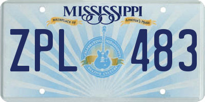 MS license plate ZPL483