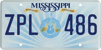MS license plate ZPL486