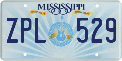 MS license plate ZPL529