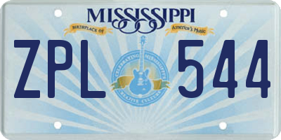 MS license plate ZPL544