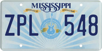 MS license plate ZPL548