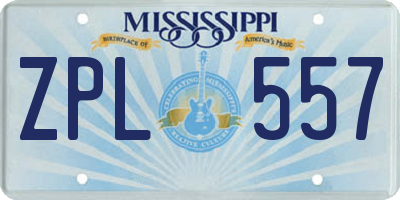 MS license plate ZPL557