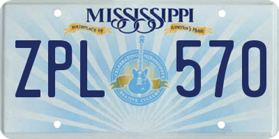 MS license plate ZPL570
