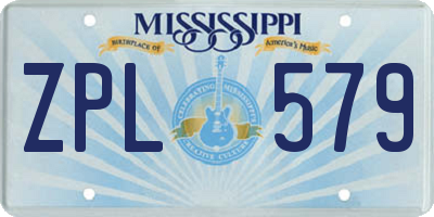 MS license plate ZPL579