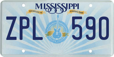 MS license plate ZPL590