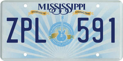 MS license plate ZPL591