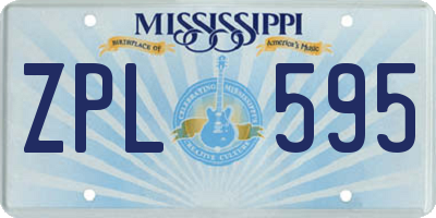 MS license plate ZPL595