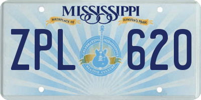 MS license plate ZPL620