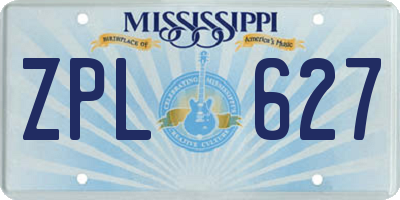 MS license plate ZPL627
