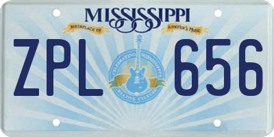 MS license plate ZPL656