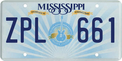 MS license plate ZPL661