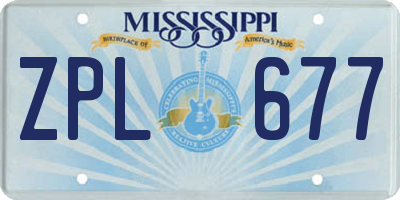 MS license plate ZPL677