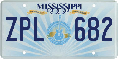 MS license plate ZPL682