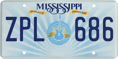 MS license plate ZPL686