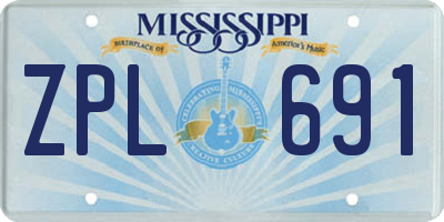 MS license plate ZPL691