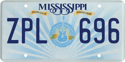 MS license plate ZPL696