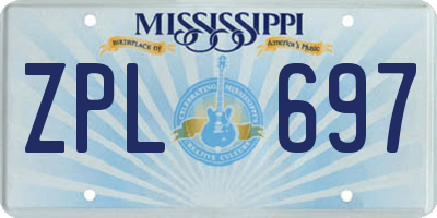 MS license plate ZPL697