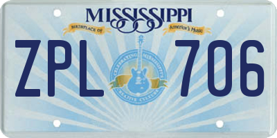 MS license plate ZPL706