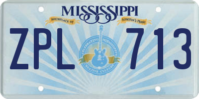MS license plate ZPL713