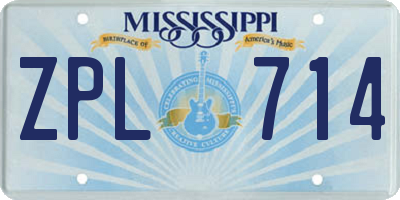 MS license plate ZPL714
