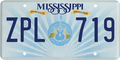 MS license plate ZPL719