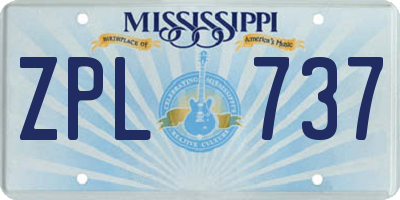 MS license plate ZPL737