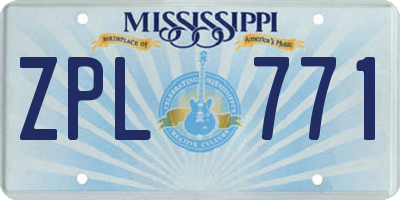 MS license plate ZPL771