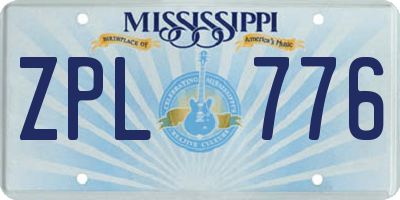 MS license plate ZPL776