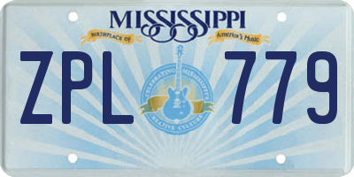 MS license plate ZPL779