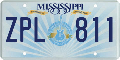MS license plate ZPL811