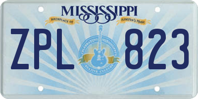 MS license plate ZPL823