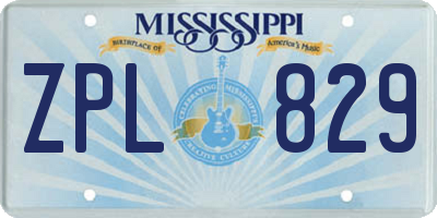 MS license plate ZPL829