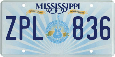 MS license plate ZPL836