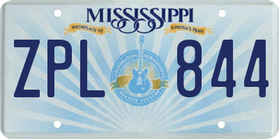 MS license plate ZPL844