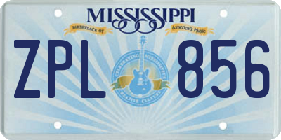 MS license plate ZPL856