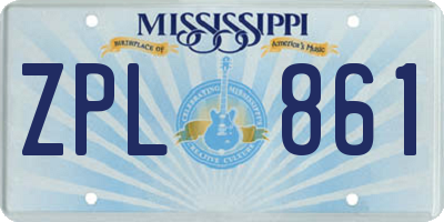 MS license plate ZPL861