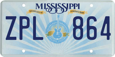 MS license plate ZPL864