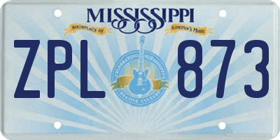 MS license plate ZPL873