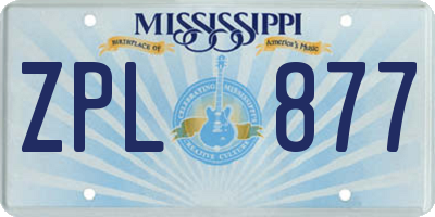 MS license plate ZPL877