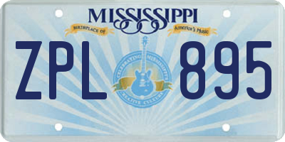 MS license plate ZPL895