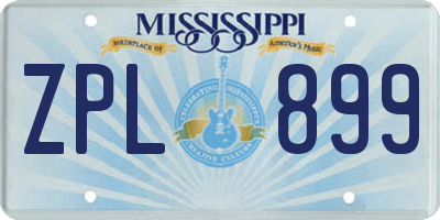MS license plate ZPL899