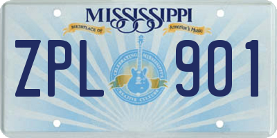 MS license plate ZPL901