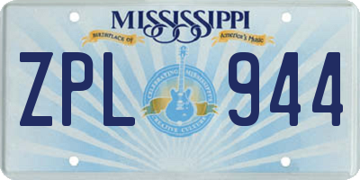 MS license plate ZPL944