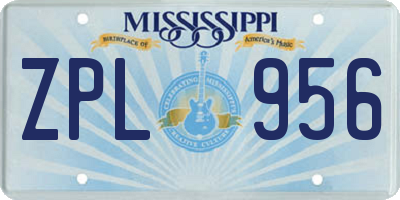 MS license plate ZPL956