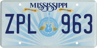 MS license plate ZPL963