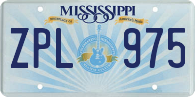 MS license plate ZPL975