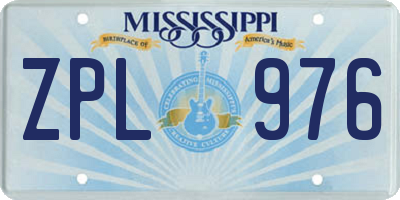 MS license plate ZPL976