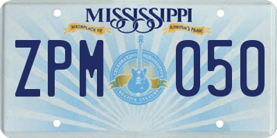 MS license plate ZPM050